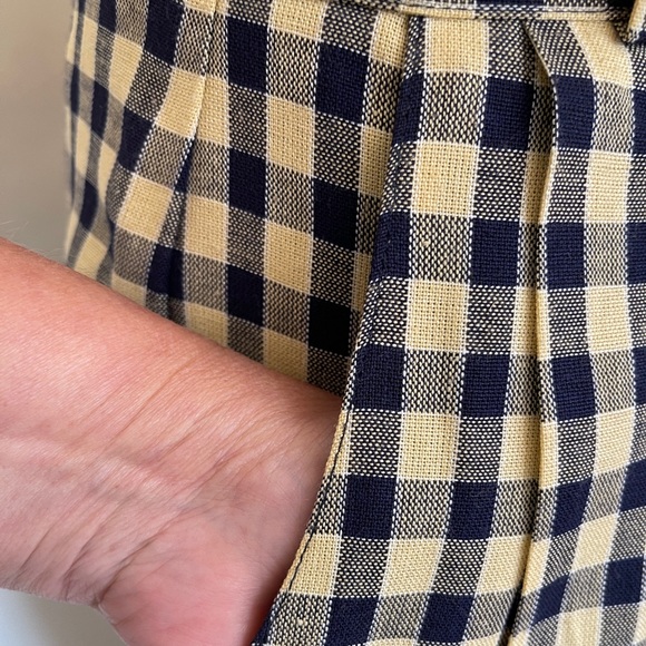 Checkered pattern shorts vintage made in USA rayon - Picture 3 of 13